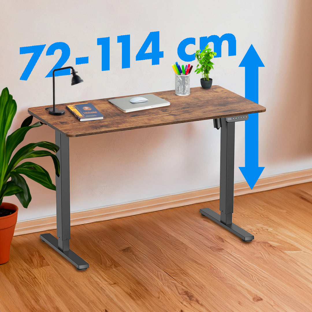 Ergo Office Schreibtisch mit elektrischer Höhenverstellung, für stehendes und sitzendes Arbeiten, max. Höhe 114 cm, ER-451