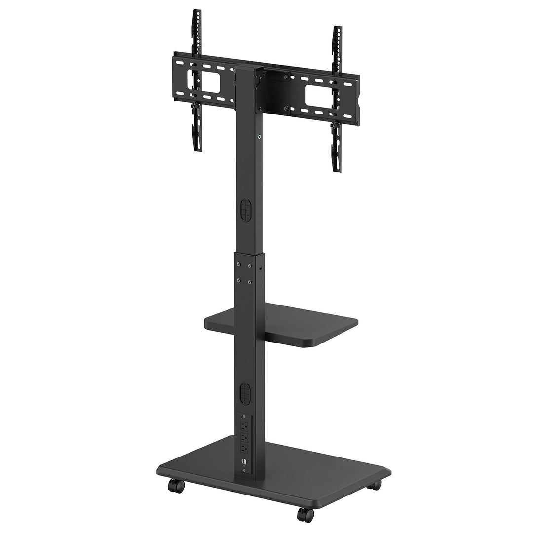 Stand / cart for TV Ergo-Office, max. load 50kg / 5kg shelf, max. VESA 600x400, built-in power strip, black, ER-304 B
