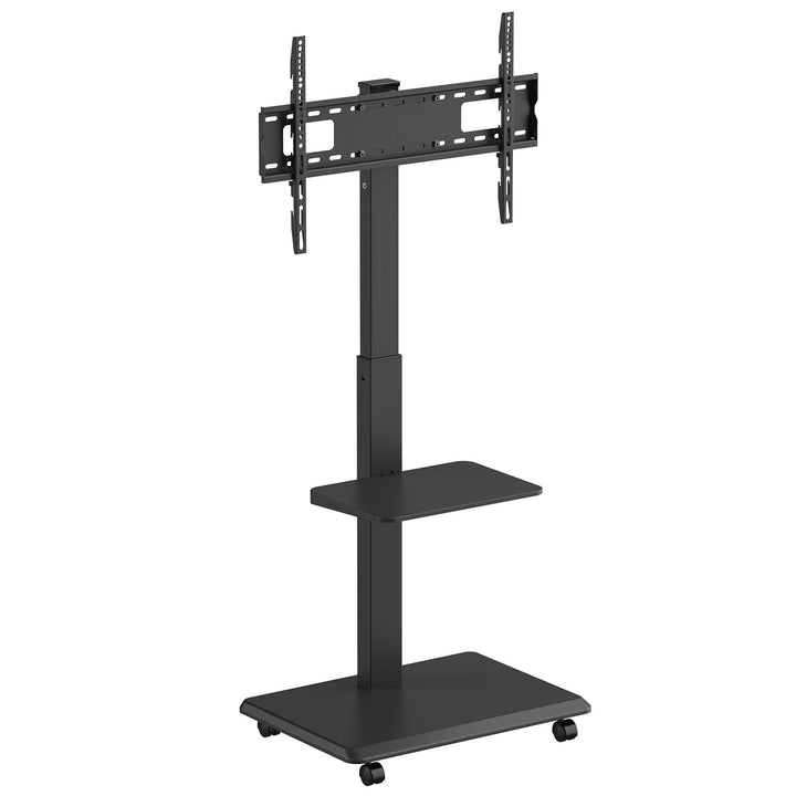 Stand / cart for TV Ergo-Office, max. load 50kg / 5kg shelf, max. VESA 600x400, built-in power strip, black, ER-304 B