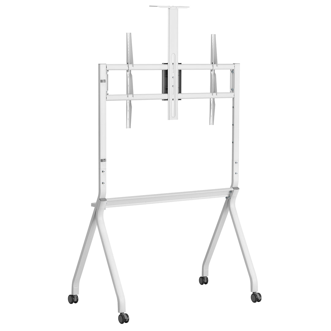 Maclean TV stand / cart, camera shelf, on casters, 55-100", max load 120kg/10kg shelf, max. VESA 900x600, white, MC-114 W