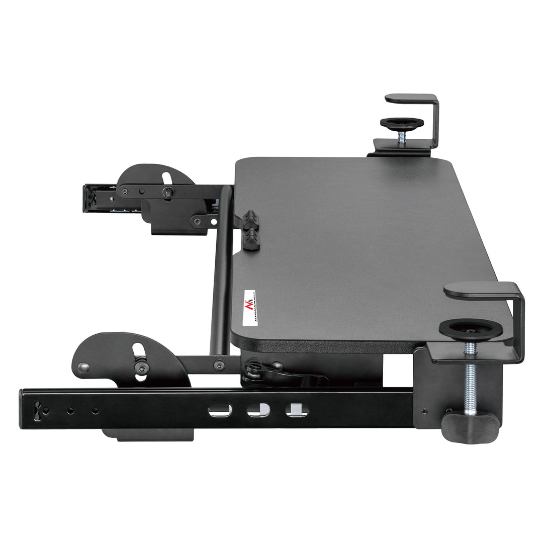 Maclean MC-462 Verstellbare Tastaturablage 67x24cm, ausziehbar, zur Montage unter dem Schreibtisch mit C-Klemme, maximale Belastung 5 kg, höhenverstellbar