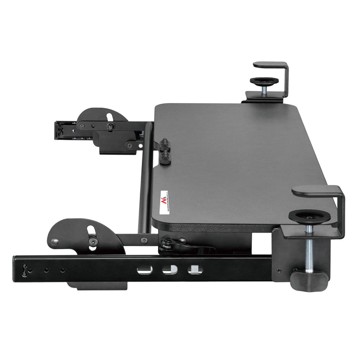 Maclean MC-462 Verstellbare Tastaturablage 67x24cm, ausziehbar, zur Montage unter dem Schreibtisch mit C-Klemme, maximale Belastung 5 kg, höhenverstellbar