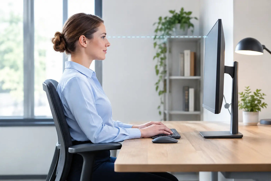 Bildschirmhöhe ergonomisch richtig ausrichten