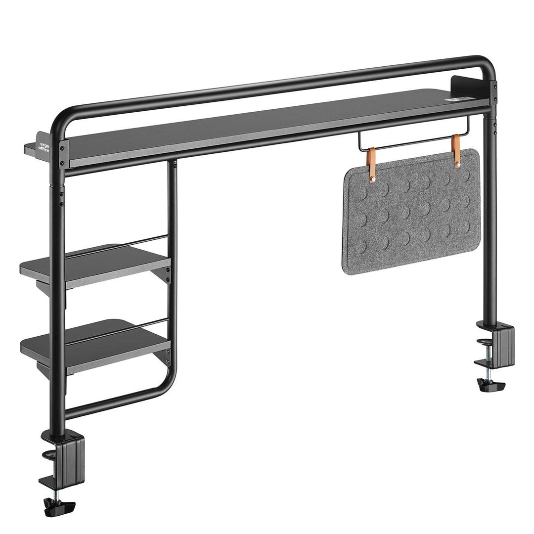 Ergo Office ER-452 Desk Shelf, Additional Shelf, Desk Extension, Clampable, up to 20 kg, Black