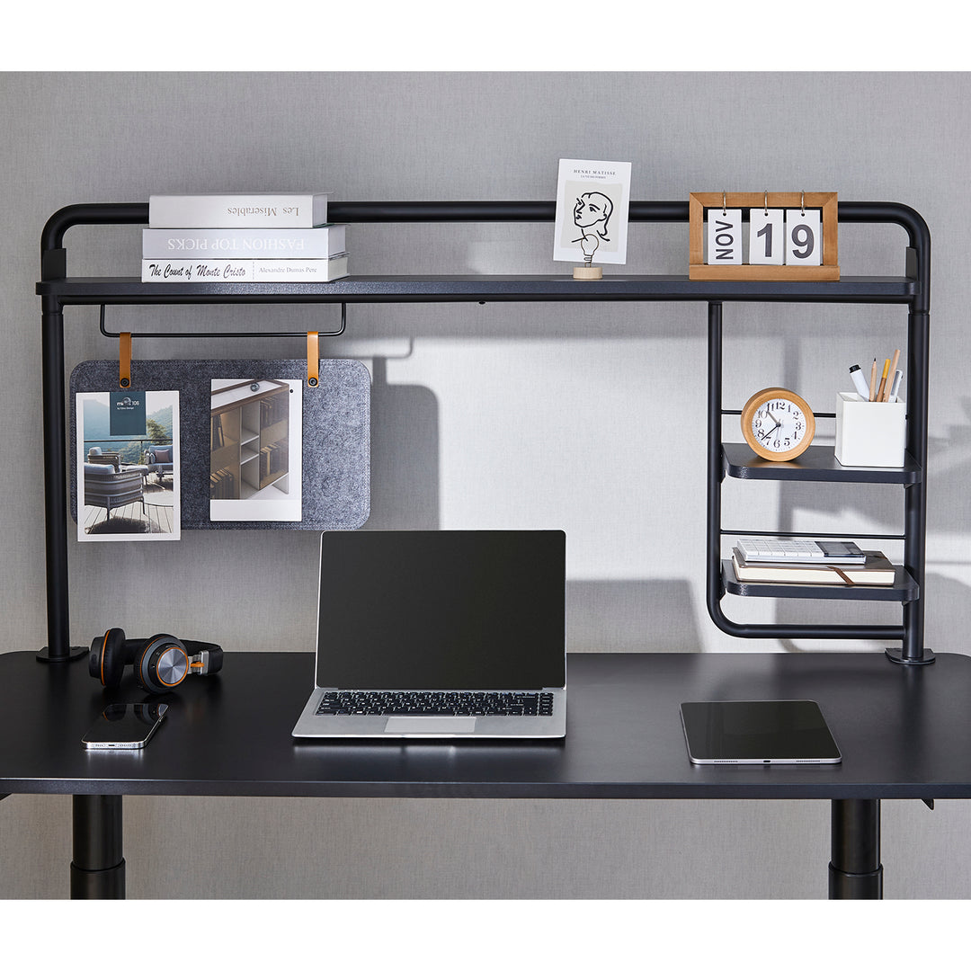 Ergo Office ER-452 Desk Shelf, Additional Shelf, Desk Extension, Clampable, up to 20 kg, Black