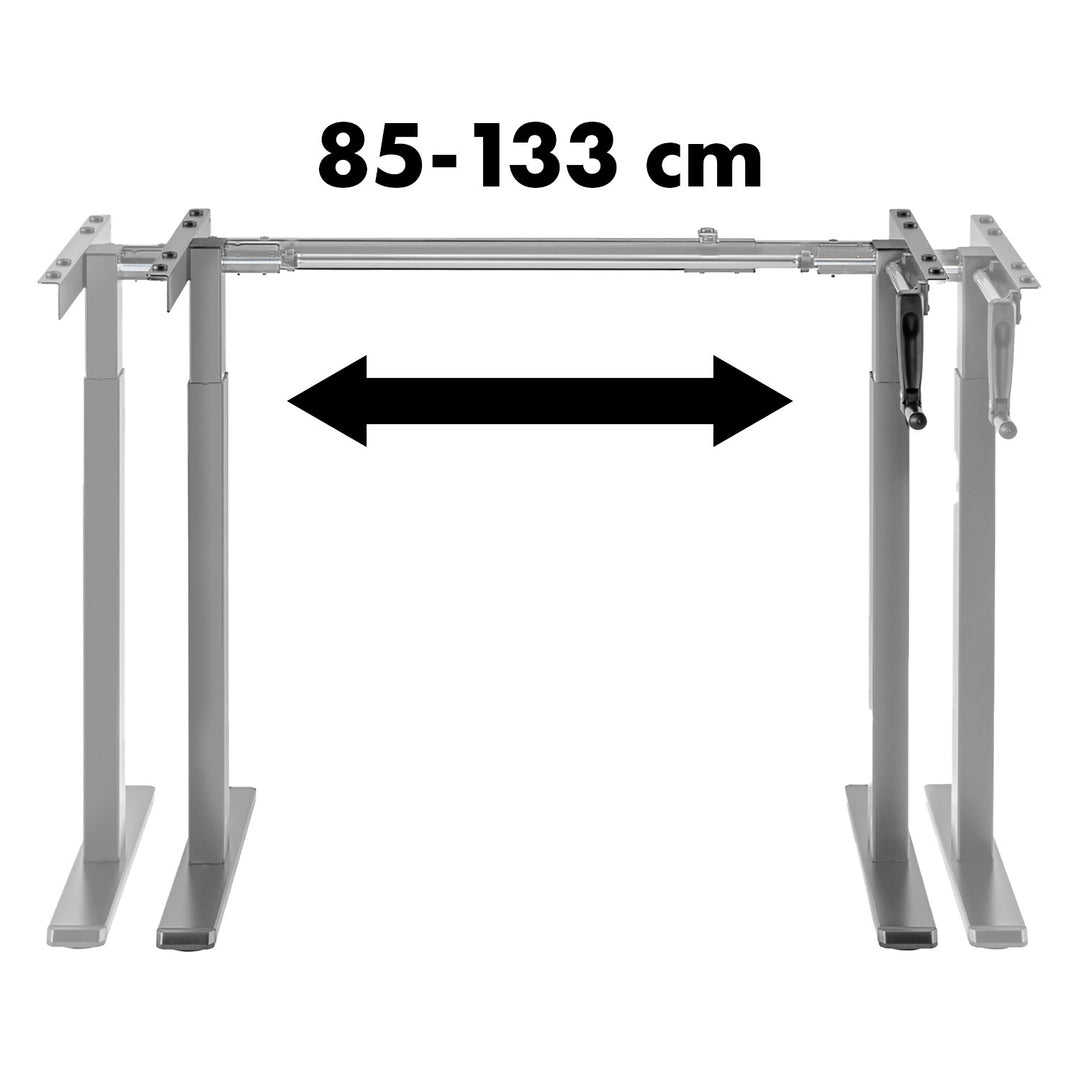 Maclean desk, manual height adjustment, without top, for standing and sitting work, max 60kg, max height 120cm, MC-790NG