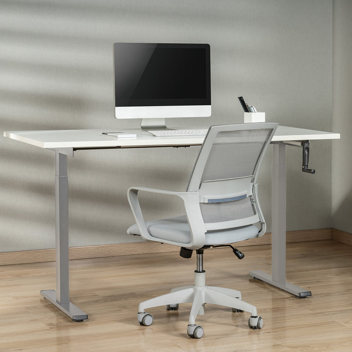 Maclean desk, manual height adjustment, without top, for standing and sitting work, max 60kg, max height 120cm, MC-790NG