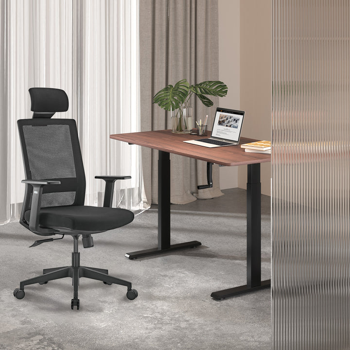 Maclean desk, manual height adjustment, without top, for standing and sitting work, max 60kg, max height 120cm, MC-790NB