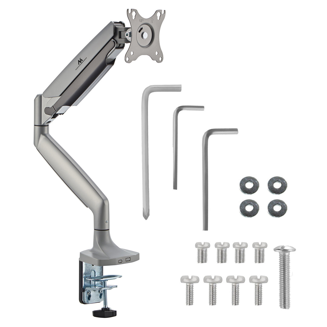 Maclean monitor mount, computer screen holder, double arm, with gas spring, 17"-45", 16 kg, MC-969