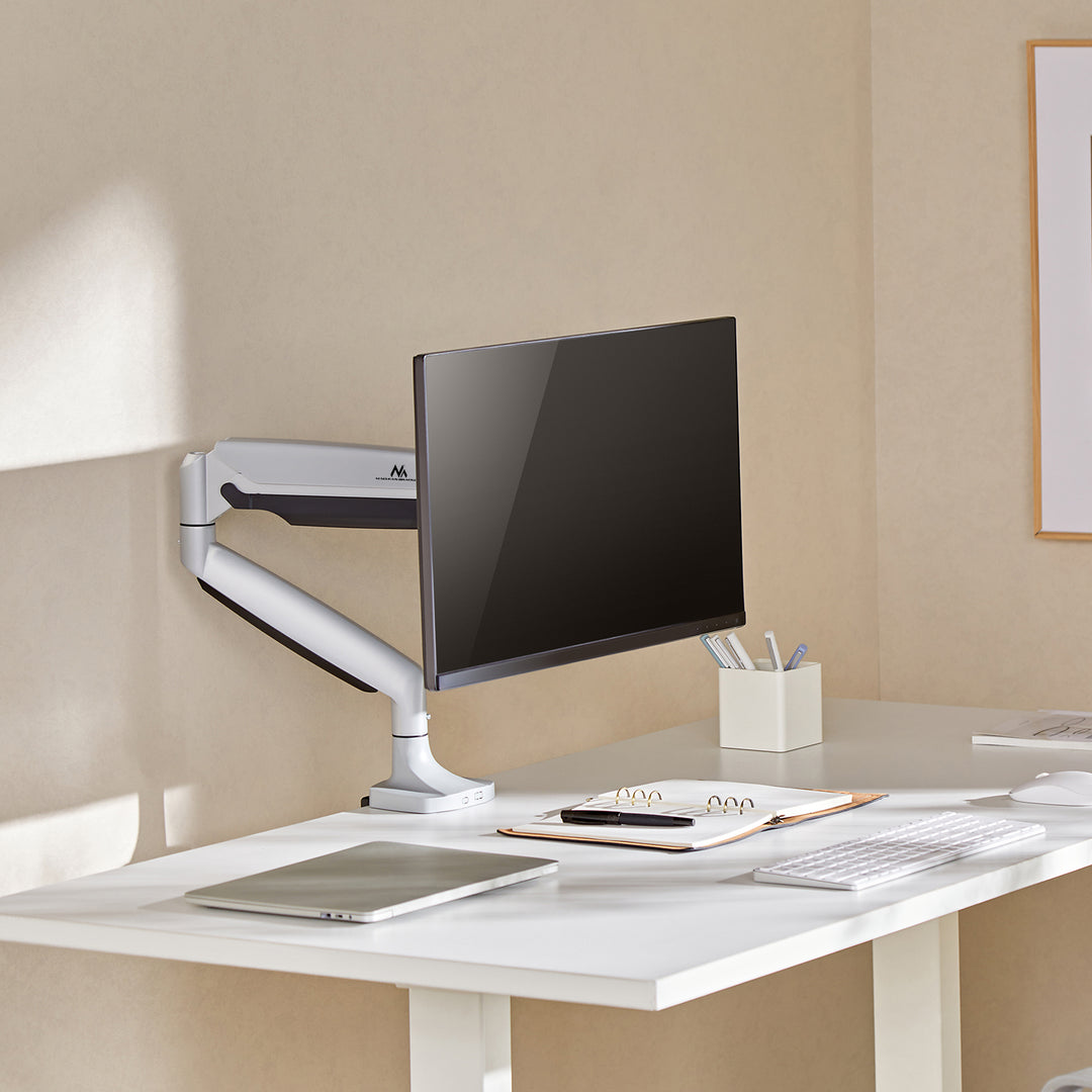 Maclean monitor mount, computer screen holder, double arm, with gas spring, 17"-45", 16 kg, MC-969