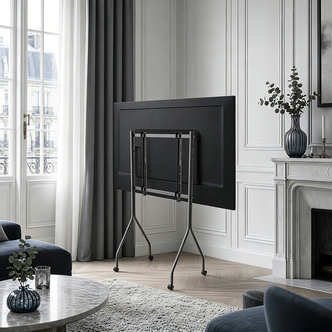Maclean TV Stand / Cart, on wheels, 37–80", max. load 50 kg, max. VESA 600x400, black, MC-180 B