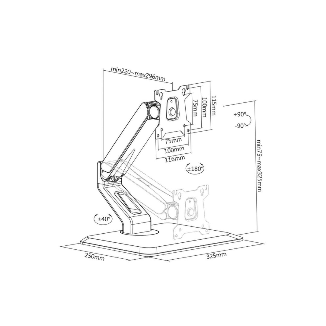 Maclean MC-895 Touch Screen Monitor Mount Bracket Holder Stand 17" - 32" Arm Swivel Tilt Rotatable VESA 10kg