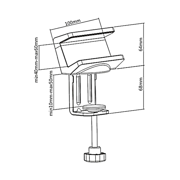 Maclean Brackets MC-808 Desk Holder For a Power Strip White