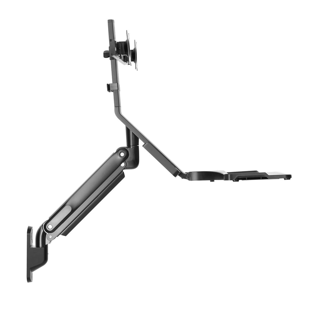 Maclean MC-633 Monitor Bracket Wall Mount Keyboard Shelf Sit Stand Workstation VESA 17" - 32"