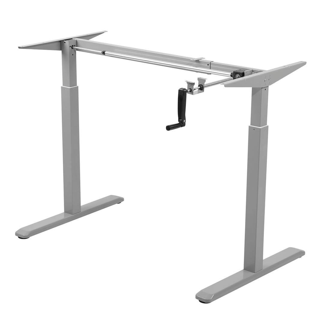 Maclean MC-790 Height Adjustable Desk Frame Manual Sit & Stand Work Table Workstation