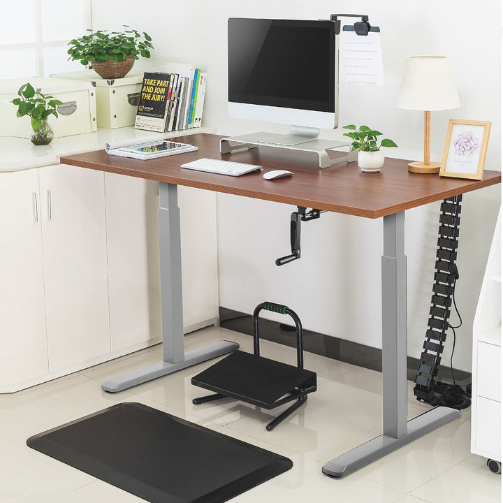 Maclean MC-790 Height Adjustable Desk Frame Manual Sit & Stand Work Table Workstation