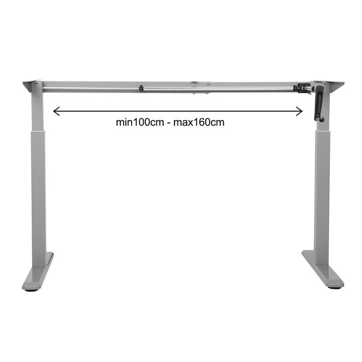 Maclean MC-790 Height Adjustable Desk Frame Manual Sit & Stand Work Table Workstation