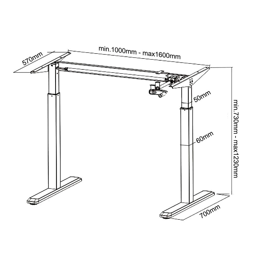 MACLEAN BRACKETS MC-790 Origineel Extra stevig Innovatief Handmatig Bureauframe Verstelbaar Sta-frame voor Bureau Tafel Hoogte Breedte Verstelbare Werktafel Zit Sta Werkstation