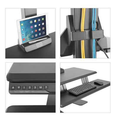 Double Screen + Keyboard Shelf PC Bracket Electric Adjustment