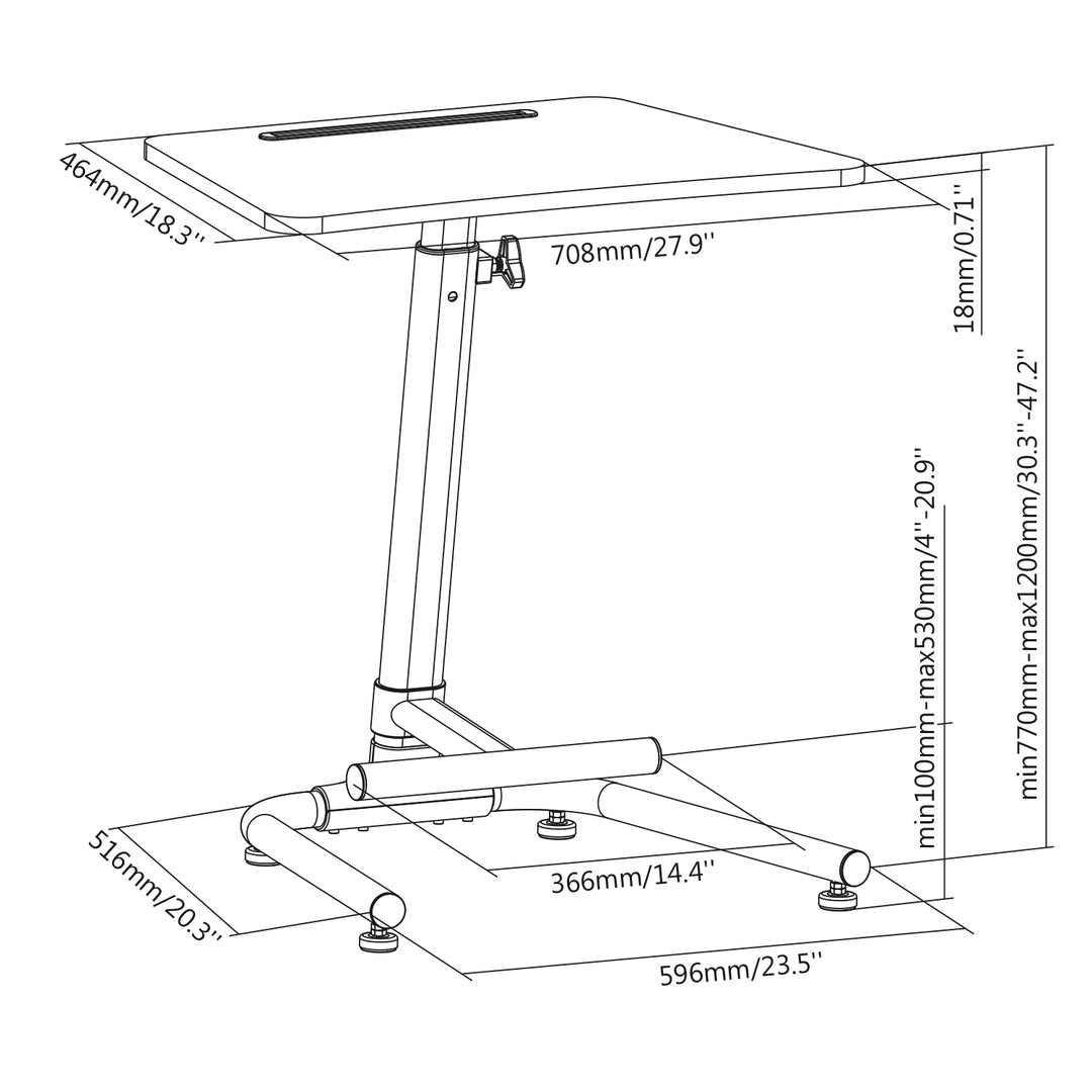 Maclean MC-849 Laptop Bureaustandaard Voetenbank Antislip Voetenbank Verstelbare Ergonomische Positie Zittend Staand