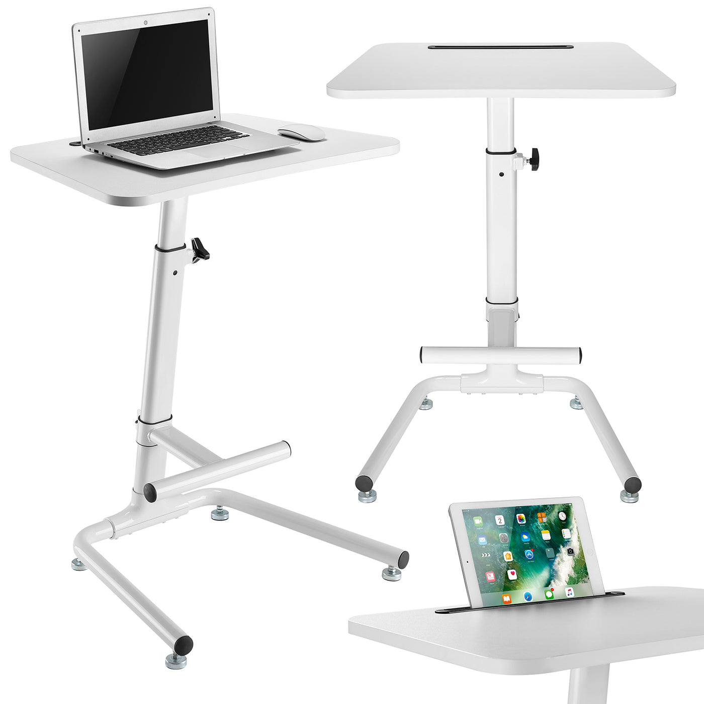 Maclean MC-849 Laptop Desk Stand Footstool Anti-Slip Footstool Adjustable Ergonomic Position Sitting Standing
