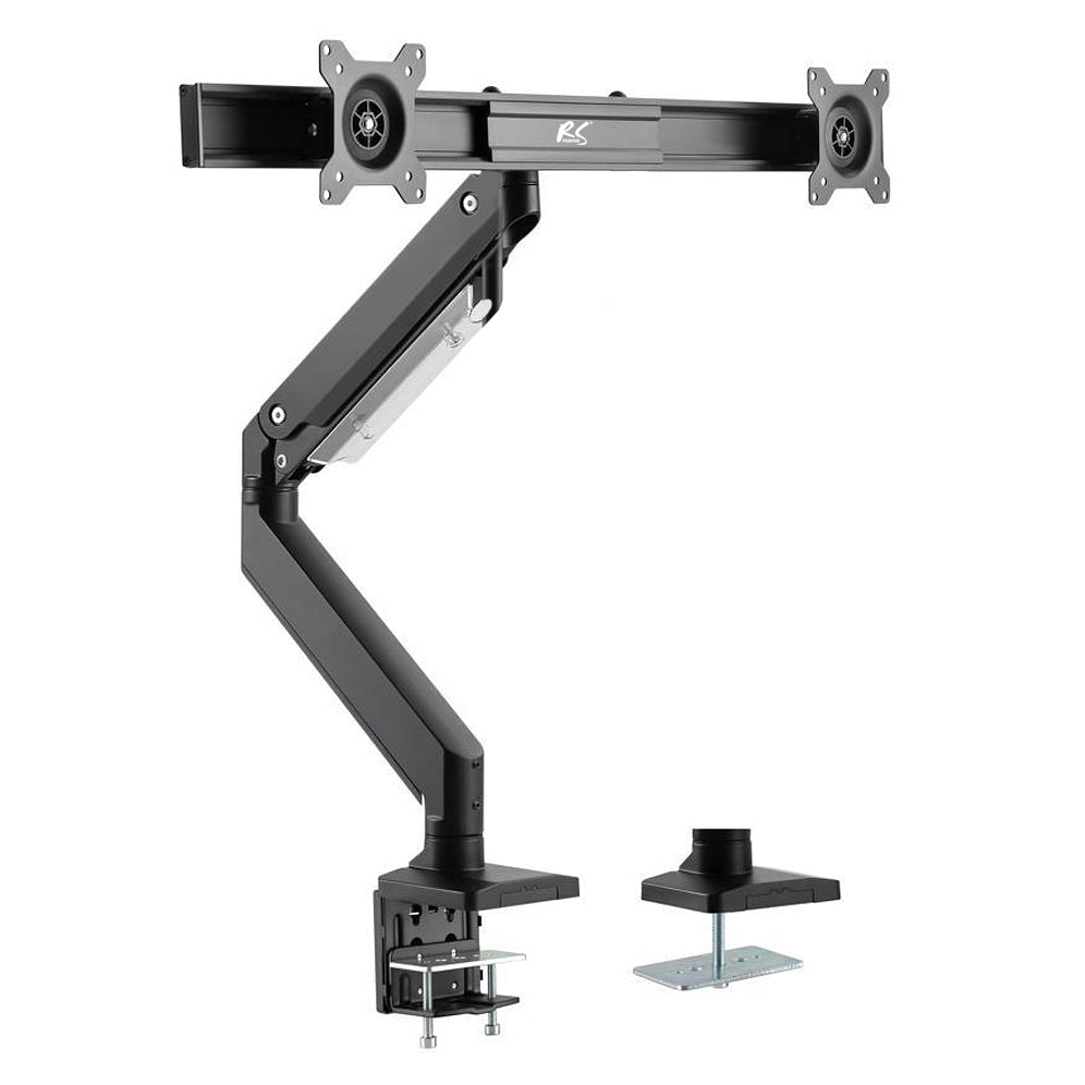 NanoRS RS115 Monitor Bracket Desk Mount Double Arm LED LCD Gaming Universal 17'' - 32" 8kg VESA