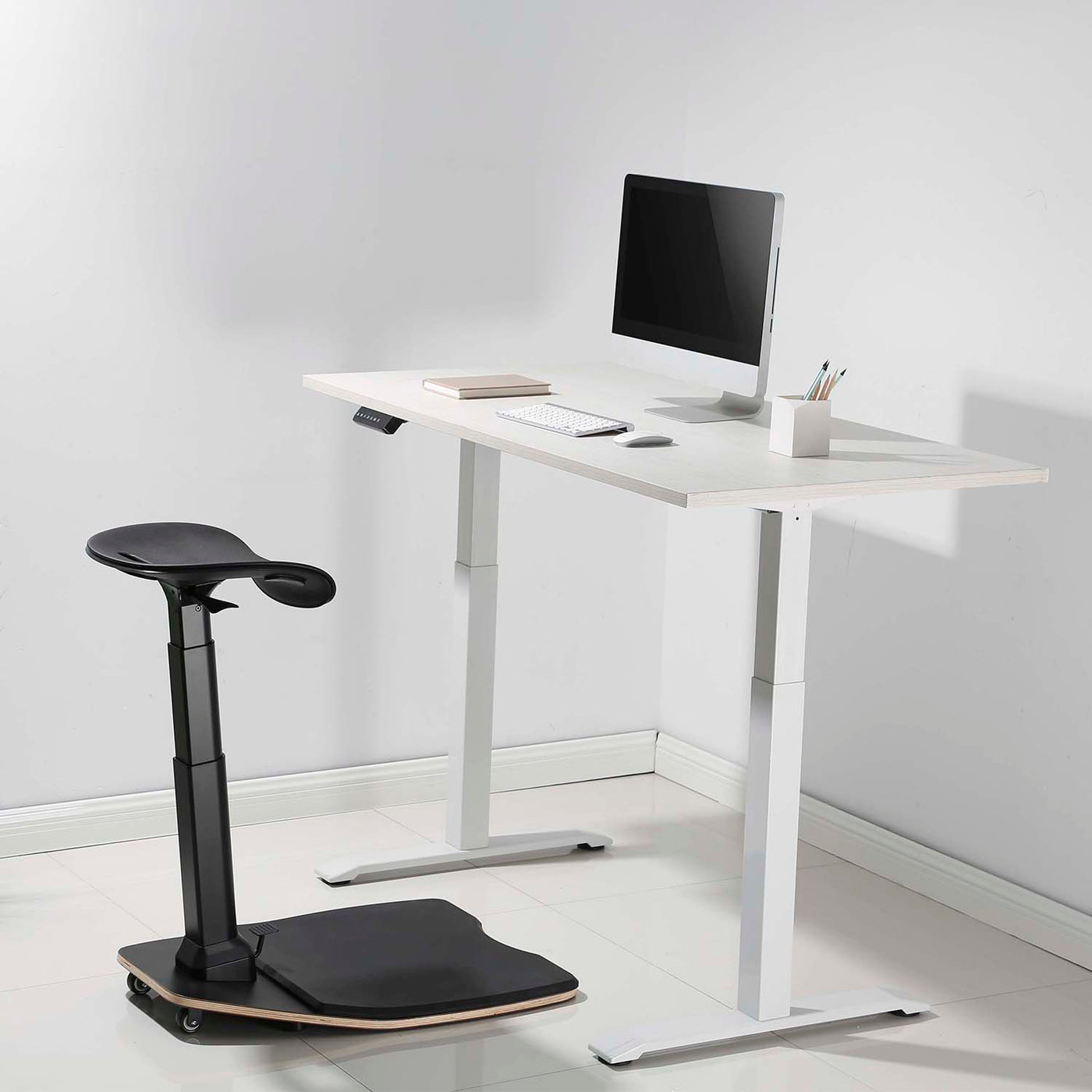 Maclean MC-872 Ergonomic Office Stool with Height Adjustment, Standing Stool