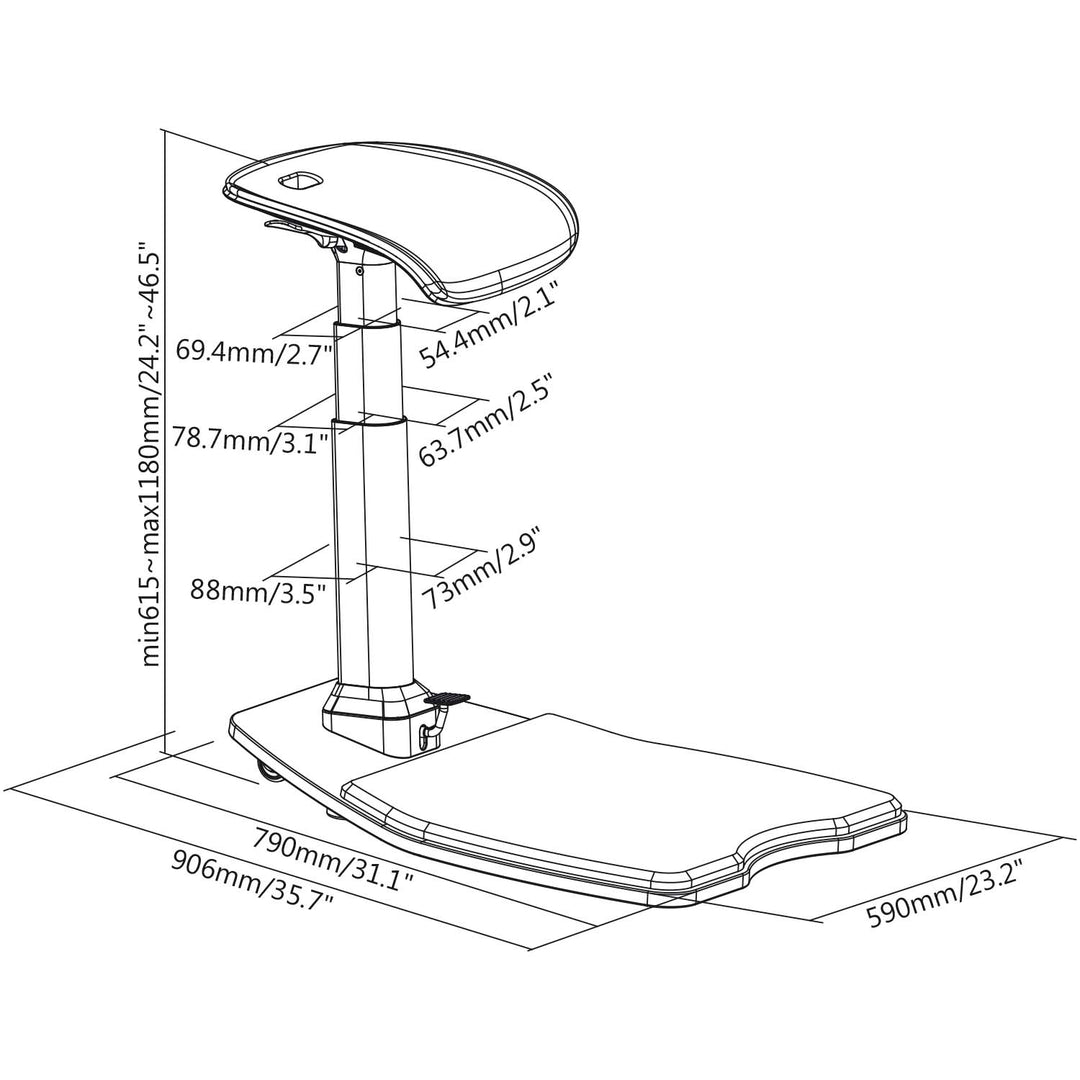 Maclean MC-872 Ergonomischer Bürohocker mit Höhenverstellung, Stehhocker, Rückenstütze, Armstütze für gesunden Rücken, gerade Wirbelsäule, ergonomische Büroarbeit