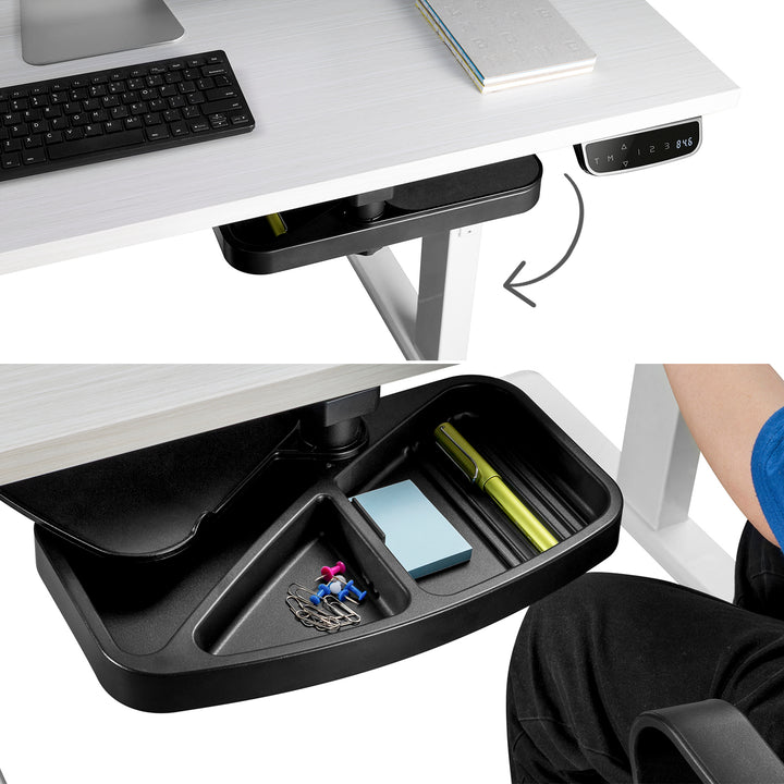 Maclean MC-873 Ergonomic Desk Work Station Drawer Under Table Organizer Mouse Shelf Up To max. 3kg Base Under Desk Rotates 360 Degrees