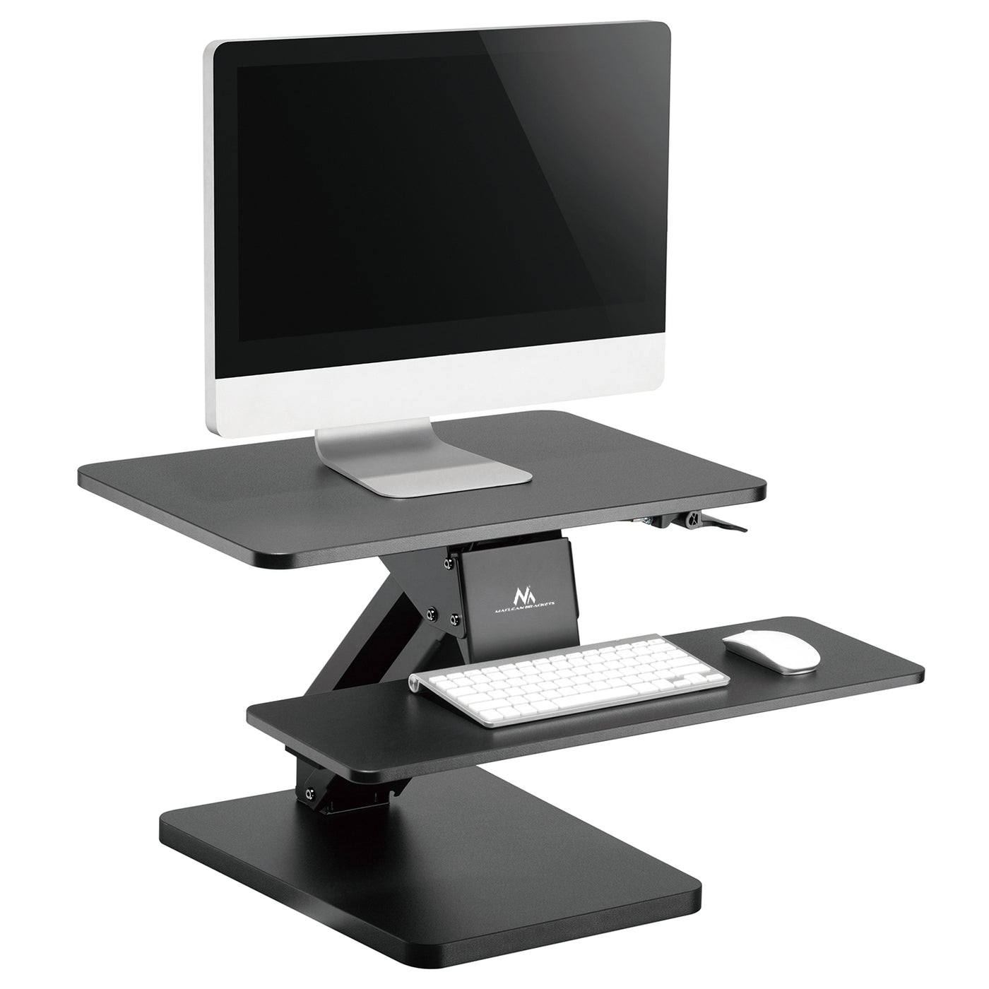 Maclean MC-882 Bureaustandaard voor laptop, monitor, toetsenbord, muis, voor zittende en staande werkhouding Ergonomische standaard