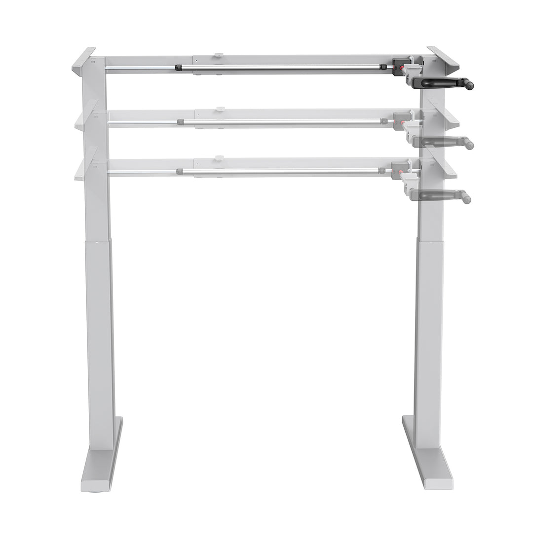 Ergo Office ER-402W Manual Height Adjustment Desk Table Frame Without Top for Standing and Sitting Work White