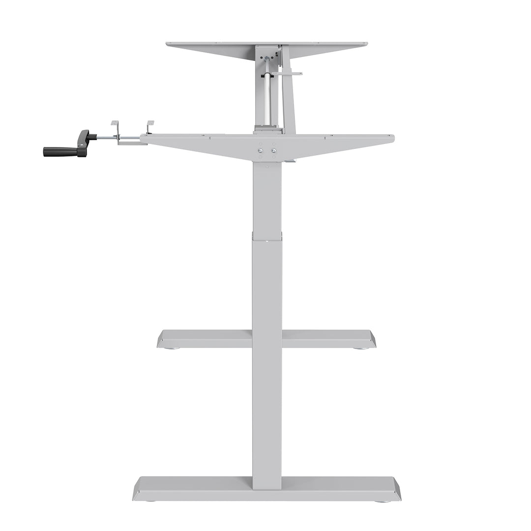 Ergo Office ER-402W Manual Height Adjustment Desk Table Frame Without Top for Standing and Sitting Work White