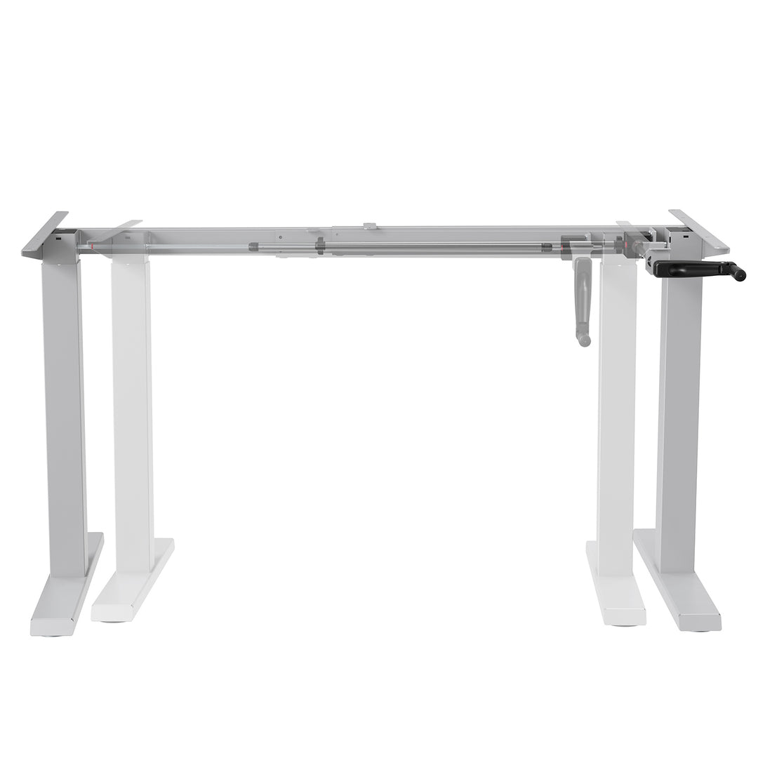 Ergo Office ER-402W Manual Height Adjustment Desk Table Frame Without Top for Standing and Sitting Work White