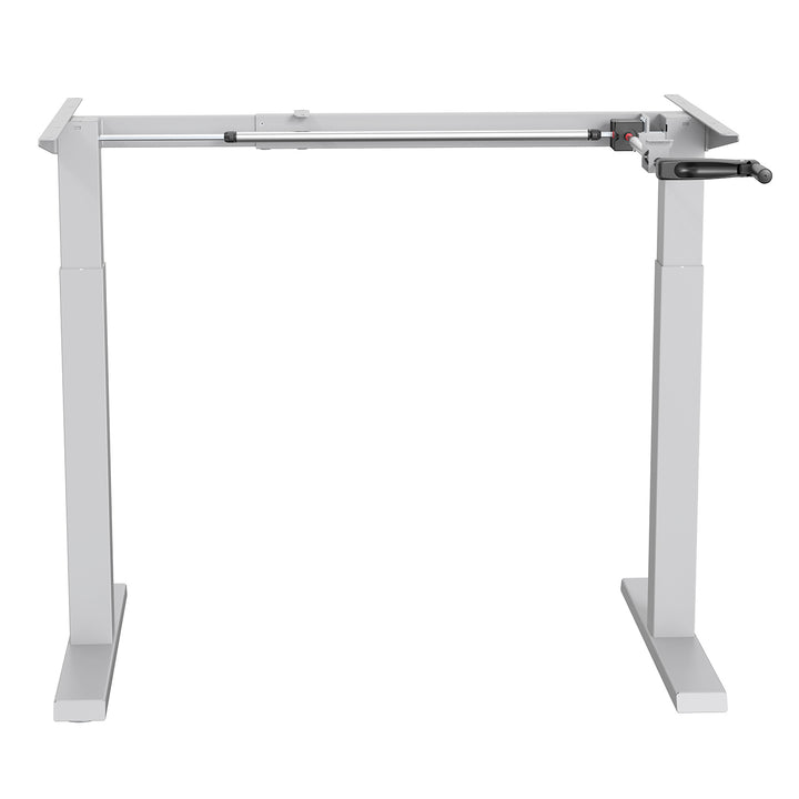 Ergo Office ER-402W Manual Height Adjustment Desk Table Frame Without Top for Standing and Sitting Work White