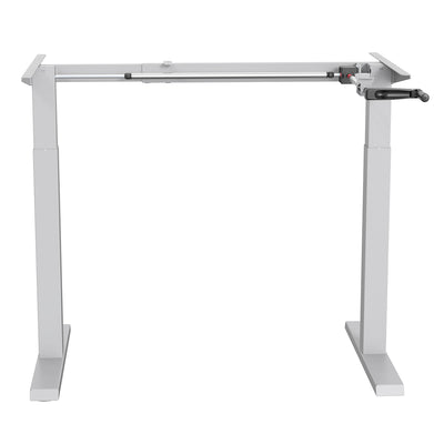 Ergo Office ER-402W Manuell höhenverstellbarer Schreibtisch Tischgestell ohne Platte für Steh- und Sitzarbeiten weiß