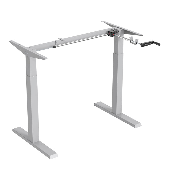 Ergo Office ER-402W Manual Height Adjustment Desk Table Frame Without Top for Standing and Sitting Work White