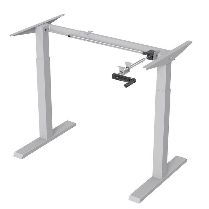 Ergo Office ER-402W Manual Height Adjustment Desk Table Frame Without Top for Standing and Sitting Work White