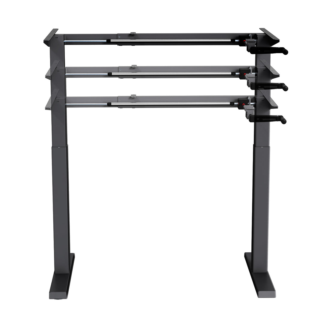 Ergo Office ER-402B Manual Height Adjustment Desk Table Frame Without Top for Standing and Sitting Work Black