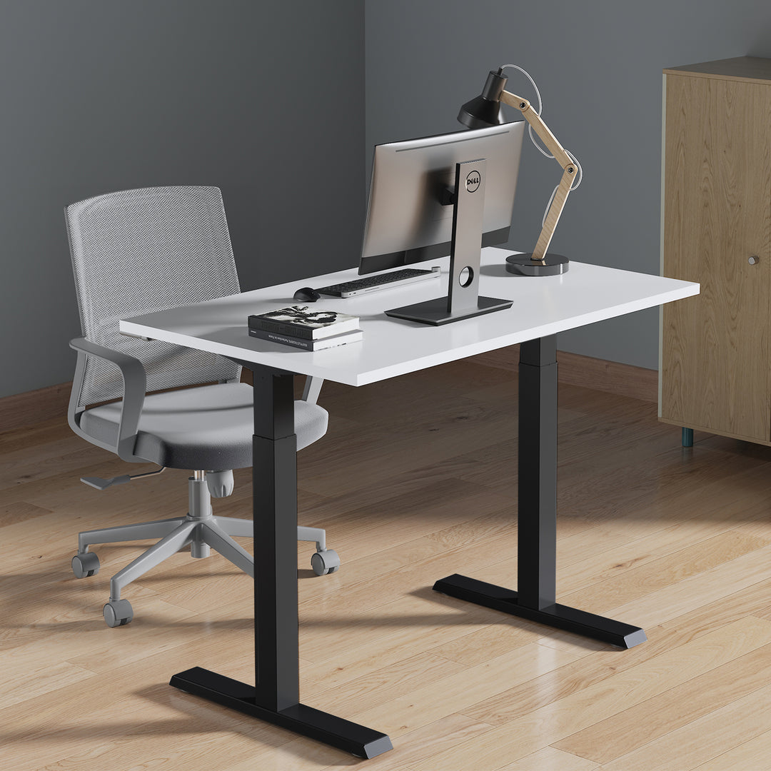 Ergo Office ER-402B Manual Height Adjustment Desk Table Frame Without Top for Standing and Sitting Work Black