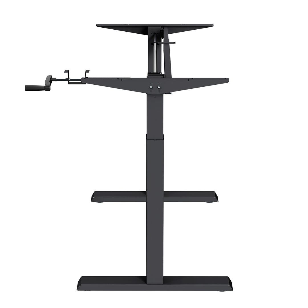 Ergo Office ER-402B Manual Height Adjustment Desk Table Frame Without Top for Standing and Sitting Work Black