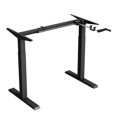 Ergo Office ER-402B Manual Height Adjustment Desk Table Frame Without Top for Standing and Sitting Work Black
