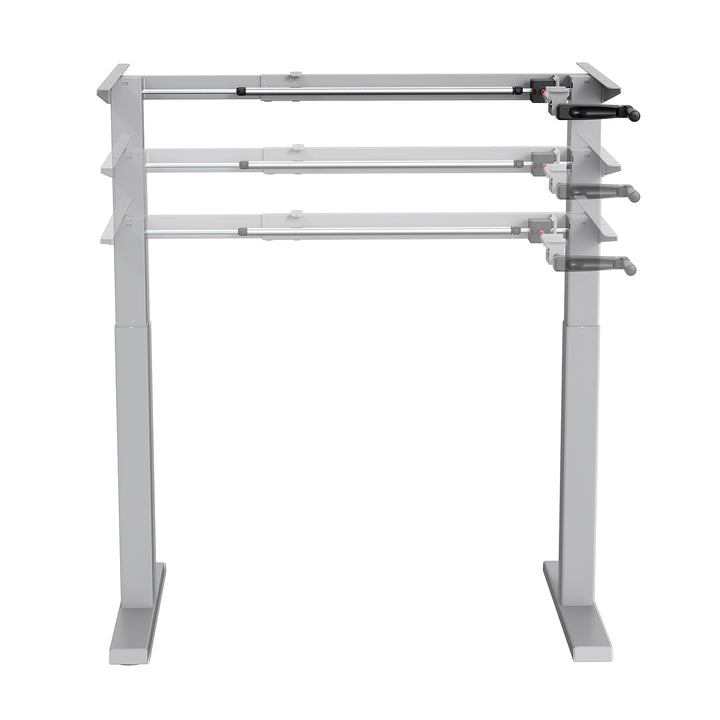 Ergo Office ER-402G Manual Height Adjustment Desk Table Frame Without Top for Standing and Sitting Work Grey