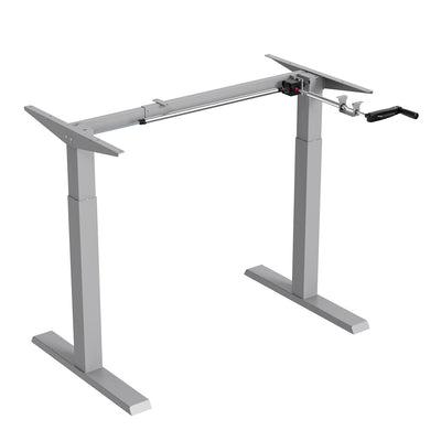 Ergo Office ER-402G Manual Height Adjustment Desk Table Frame Without Top for Standing and Sitting Work Grey