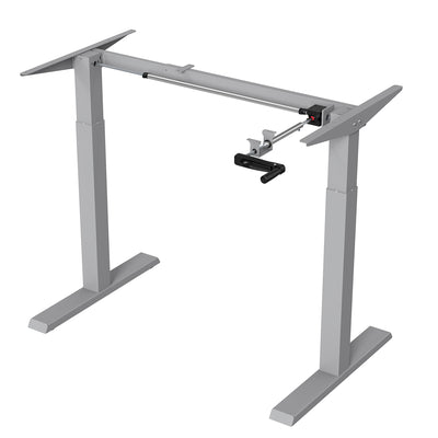 Ergo Office ER-402G Manuell höhenverstellbarer Schreibtisch Tischgestell ohne Platte für Steh- und Sitzarbeiten grau