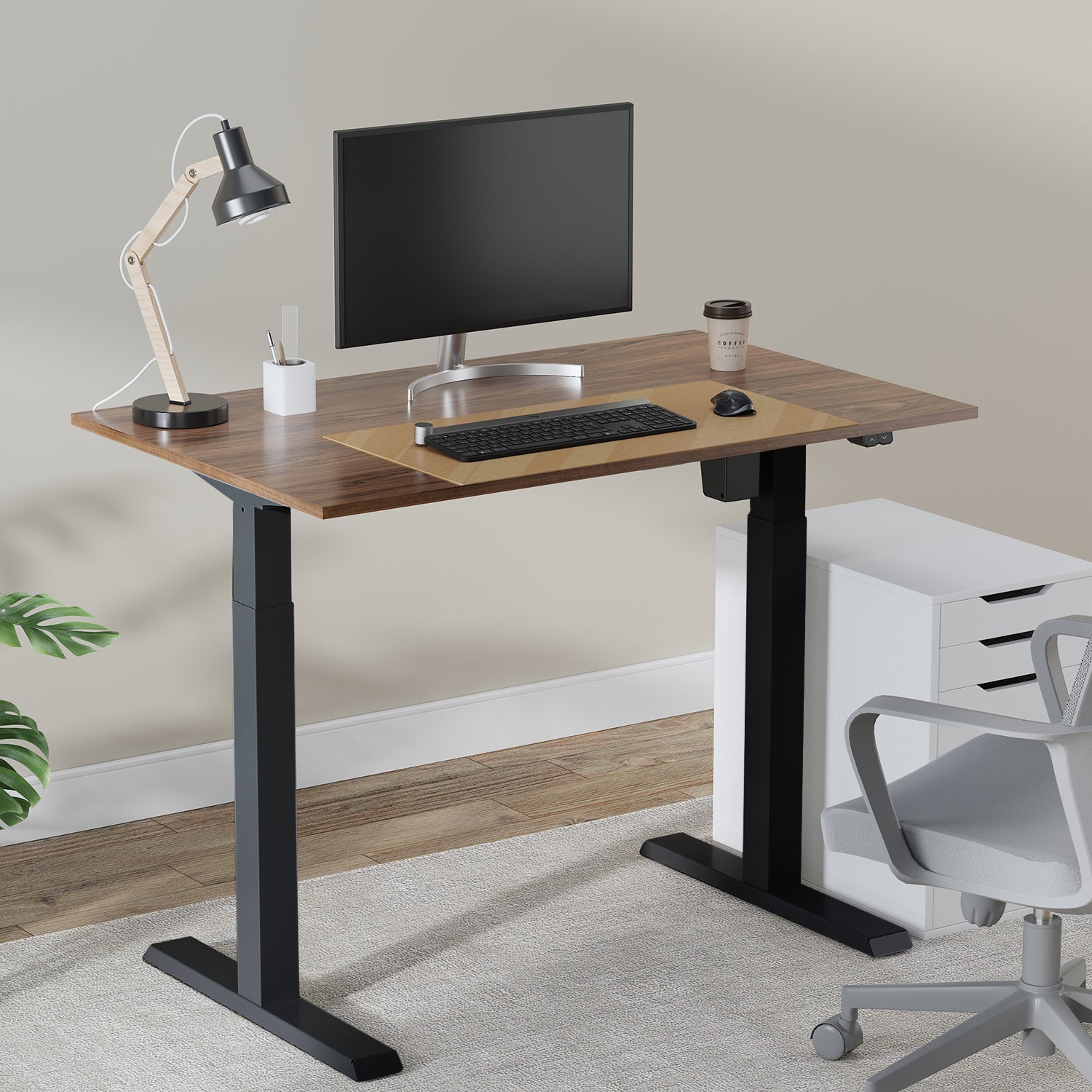 Ergo Office ER 403B Sit stand Desk Table Frame Electric Height Adjustable Desk Office Table Without Table Top Black