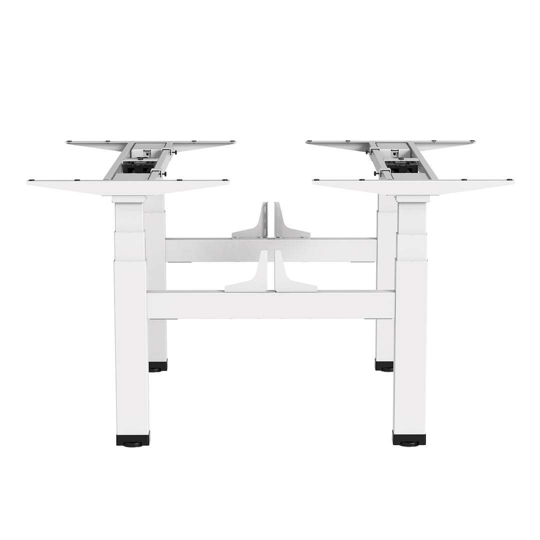 Ergo Office elektrisch dubbel in hoogte verstelbaar bureau, max hoogte 128cm, max 125kg x2, zonder sta/zit blad (2 delen), wit, ER-404W