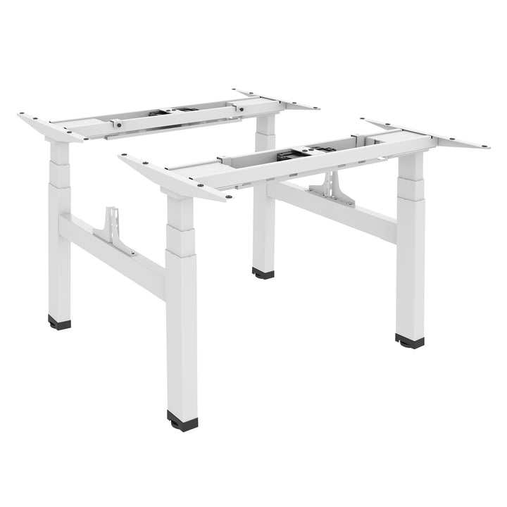 Ergo Office elektrisch dubbel in hoogte verstelbaar bureau, max hoogte 128cm, max 125kg x2, zonder sta/zit blad (2 delen), wit, ER-404W