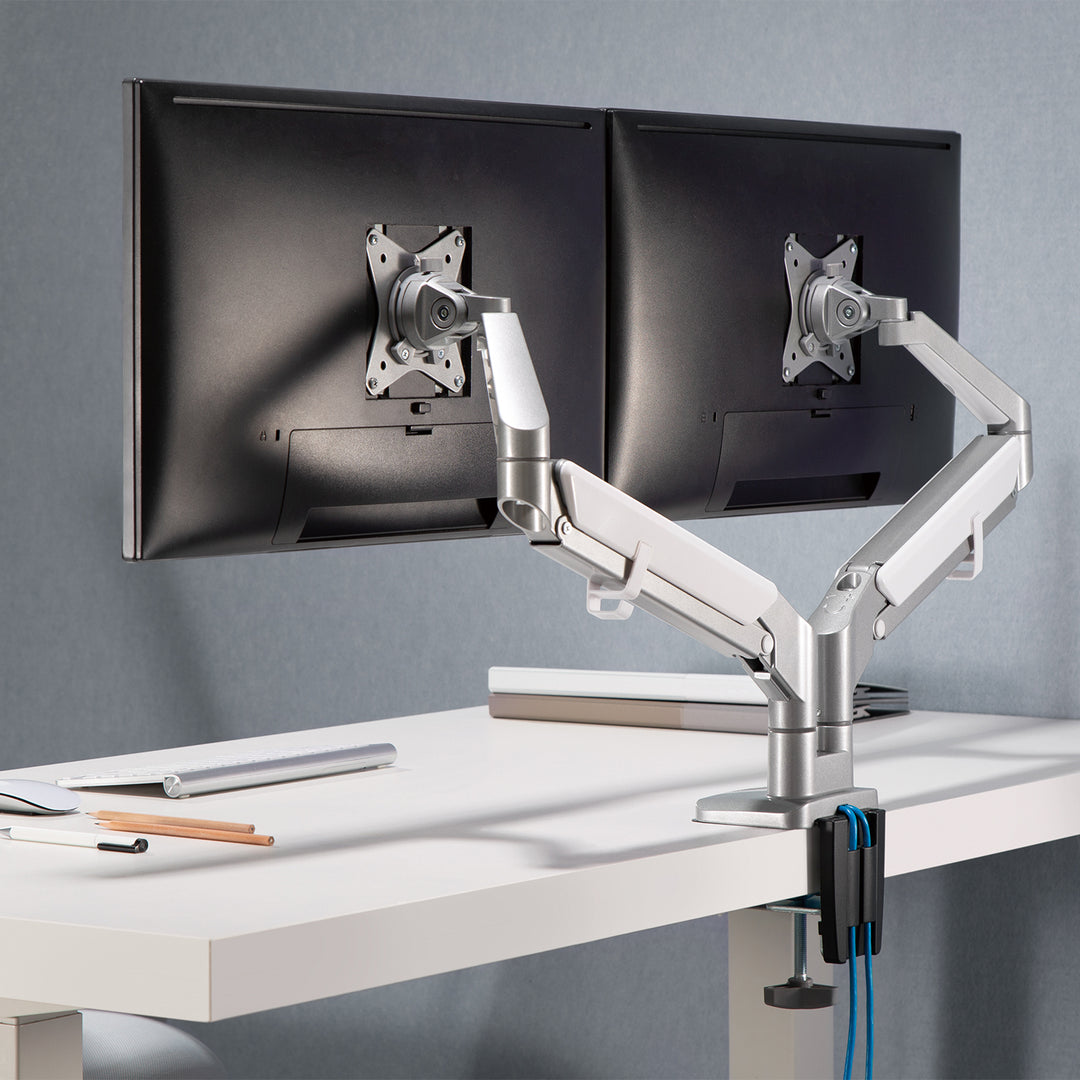 Ergo Office ER-406G Bracket for 2 Monitors Holder 2x USB 3.0 VESA Swivel Tilt Rotate 17" to 32"