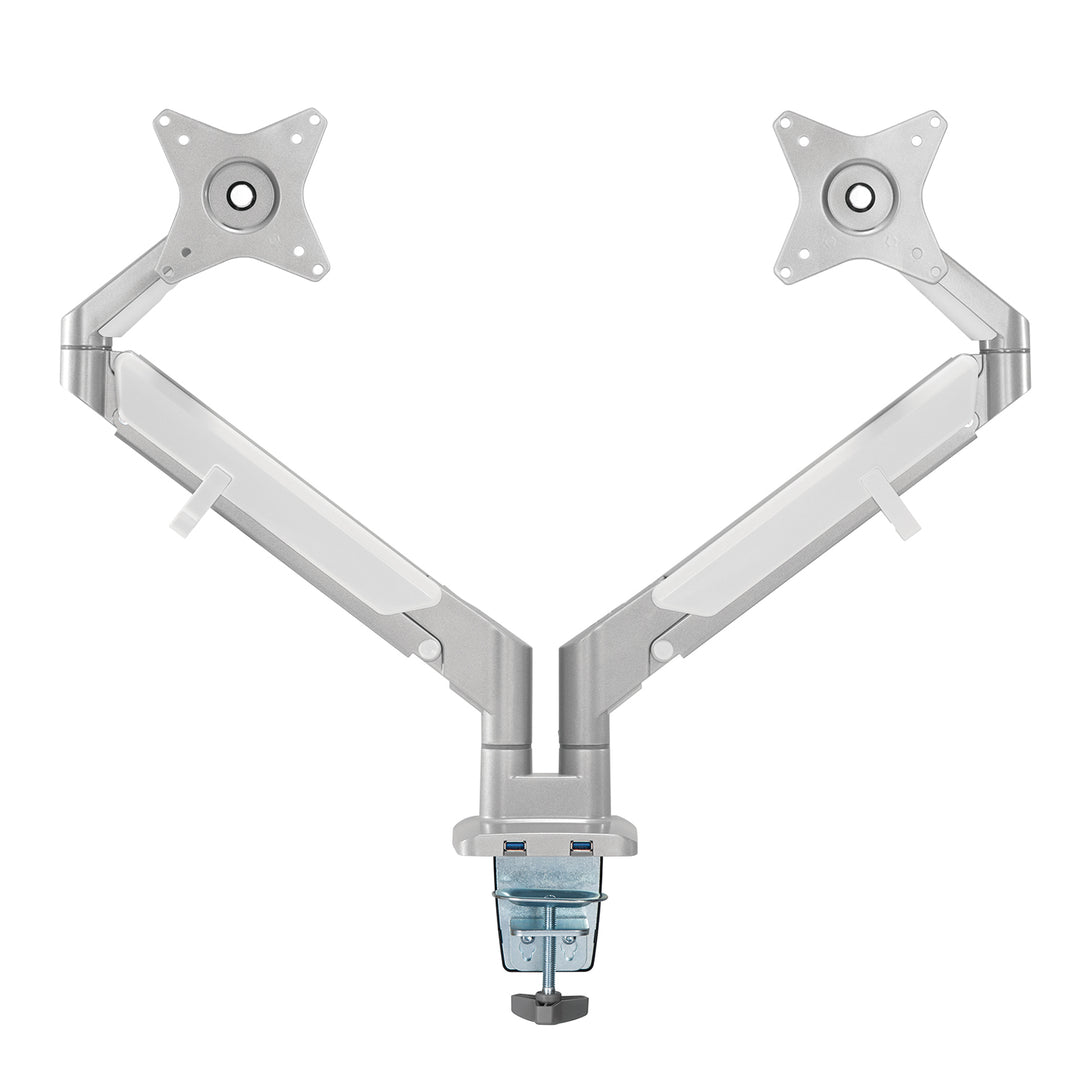 Ergo Office ER-406G Bracket for 2 Monitors Holder 2x USB 3.0 VESA Swivel Tilt Rotate 17" to 32"