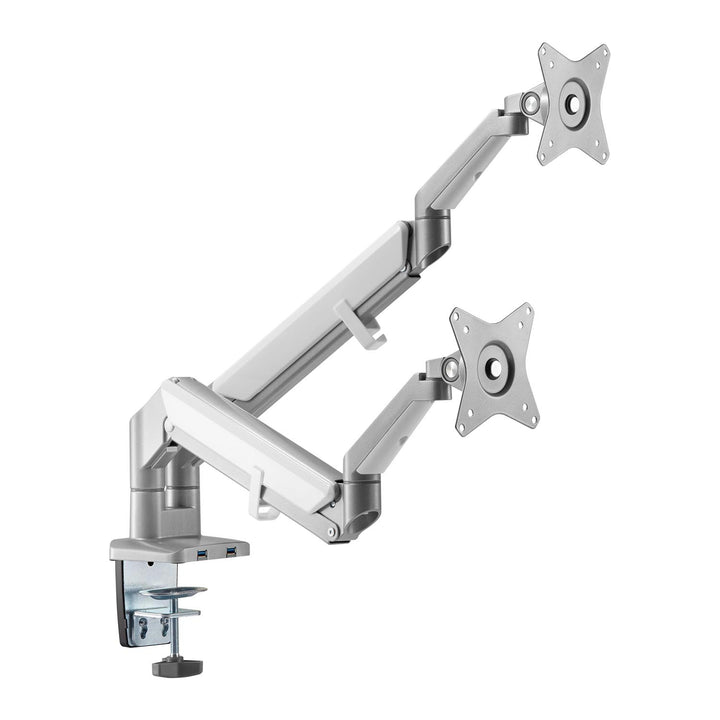 Ergo Office ER-406G Bracket for 2 Monitors Holder 2x USB 3.0 VESA Swivel Tilt Rotate 17" to 32"